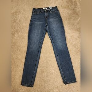 Womens Denizen Levi's Mid Rise Skinny Dark Wash Blue Jeans Size 26 #C68